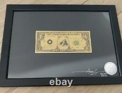 ARCANIS Le Dollar Billet OR signé Numéroté Rare'Banksy obey shepard fairey