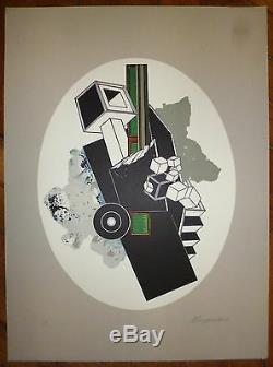 Alain Le Yaouanc lithographie signée numérotée 1970 art abstrait abstraction