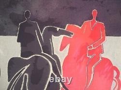 Albert Zavaro Cavaliers le rouge et le noir Lithographie Originale Signée