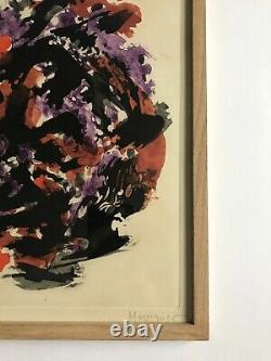 Alfred MANESSIER, Eau-forte en rouge et violet n°23 bis, 1974. Aquatinte signée