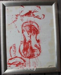 Arman Lithographie signée numérotée violon désert rouge musique 1970