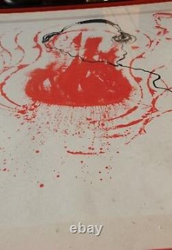 Arman Lithographie signée numérotée violon éclaté rouge musique lithograph