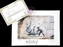 BANKSY Original M Arts Edition Lithographie Signée Numérotée /150 CADRE INCLUS