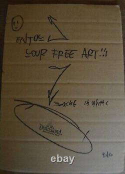 Banksy Signée Dismaland Tampon Pochoir Sur Carton avec Certificat et Billet