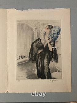 Belle Eau-forte originale numérotée signée Georges Grellet 1920 Art Déco Opéra