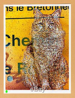 C215 Christian Guemy Print Minet 2020 Signé Numéroté Street Art Chat Cat