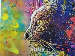 C215 Christian Guémy Rainbow cat Signée Numérotée 60x80cm (no Obey, banksy)