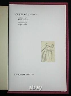 CONDE Miguel Poésies de Sappho 1986. COMPLET de ses gravures & texte. SIGNE