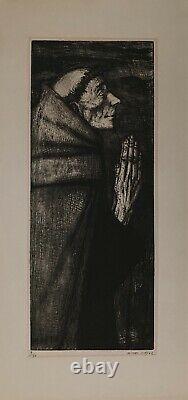 Ciry Michel gravure originale 1962 signée numérotée la prière normandie