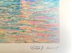 Claude Monet Lithographie COA Original Signé Numéroté (Georges Seurat)