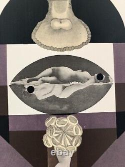 Claude VISEUX / Hand signed collograph Surrealist collage