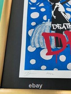 Death Nyc Main Signée Large Imprimé Encadré 40.6x50.8cm COA Banksy Yayoi Kusama