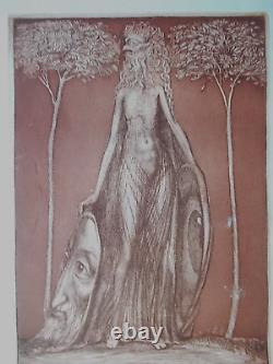 Ernst Fuchs Flora Okuli Eau Forte 70's