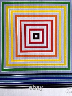 Frank Stella Lithographie COA Original Signé Op Numéroté Limité 275 Es