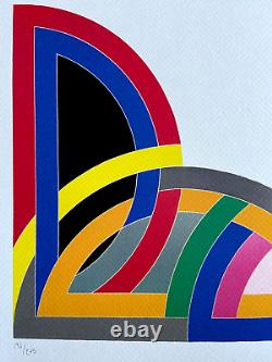 Frank Stella Lithographie COA Original Signé Op Numéroté Limité 275, Es