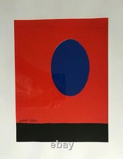 GILIOLI Emile, Composition sur fond rouge, 1974 Lithographie signée et numérotée