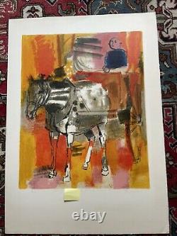 GUIRAMAND PAUL LITHOGRAPHIE SIGNÉE CRAYON HANDSIGNED LITHOGRAPH Chevaux 1959