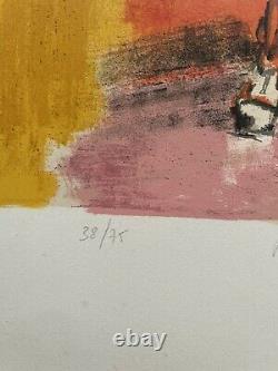 GUIRAMAND PAUL LITHOGRAPHIE SIGNÉE CRAYON HANDSIGNED LITHOGRAPH Chevaux 1959