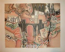 Georges Dayez Lithographie Originale signée numérotée cubiste art abstrait