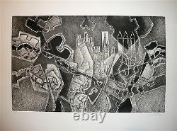 Georges Dayez gravure originale signée numérotée cubisme art cubiste
