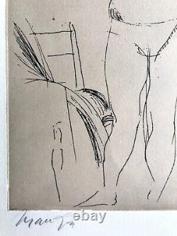 Giacomo MANZÙ, Peintre et modèle, 1958. Eau-forte signée et numérotée