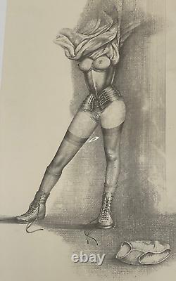 Grande estampe signée & numérotée curiosa femme corset armure érotisme BDSM
