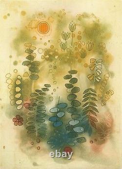 Gravure Anne Walker originale aquatinte signée numérotée paysage nature 1982