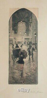Gravure lithographie original Eugène Delâtre (1865-1922) Moulin Rouge Paris 1900