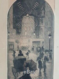 Gravure lithographie original Eugène Delâtre (1865-1922) Moulin Rouge Paris 1900