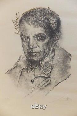 Hommage à Picasso Portrait par Salvador Dali Lithographie originale