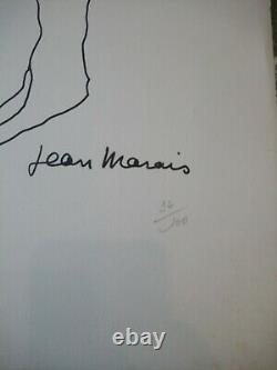 Jean MARAIS Lithographie signée numérotée 66x50 le clown