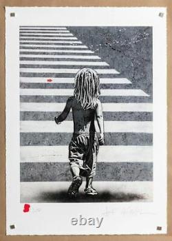 Jef Aérosol Child crossing the street (Not Banksy, Obey)