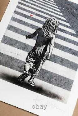 Jef Aérosol Child crossing the street (Not Banksy, Obey)