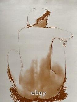 Jeune femme nue assise de dos Antoniucci Volti Lithographie signée numérotée