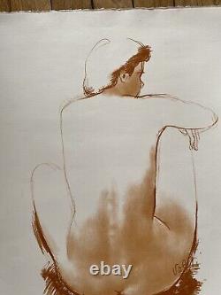 Jeune femme nue assise de dos Antoniucci Volti Lithographie signée numérotée