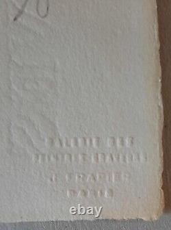 Lars BO gravure originale signée numérotée cerf timbre sec Frapier