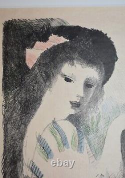 Listés Français Artiste Marie Laurencin Original Signé Numéroté Couleur