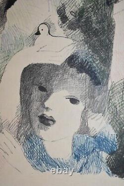 Listés Français Artiste Marie Laurencin Original Signé Numéroté Couleur