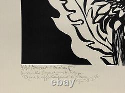 Lithographie Contresignee Laure Malcles Masereel Bouquet Artichauts 1974 H3996