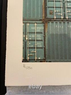 Lithographie JR, The Ballerina Jumping in Containers Le Havre France 2014