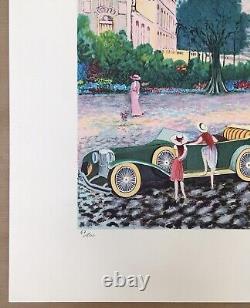 Lithographie Originale Ramon Dilley Paysage Casino Monte Carlo Voiture 47/600