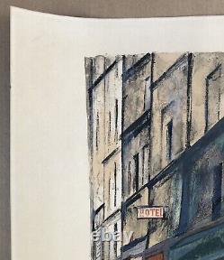Lithographie Takanori OGUISS (1901-1986) Paysage Paris Restaurant de La Grille