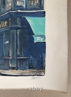 Lithographie Takanori OGUISS (1901-1986) Paysage Paris Restaurant de La Grille