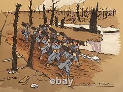 Lithographie originale signée Marcel Jeanjean 1ère Guerre WWI numérotée 9/50