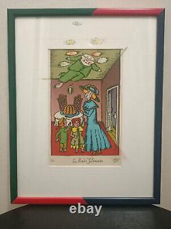 Lithographie originale signée numérotée Eva Natus-Salamounová Tchécoslovaquie