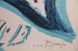Lithographie signée numér. D'Edouard Pignon Picasso 1970 tête guerrier Grèce
