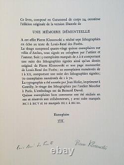 Louis-René des Forêts Pierre Klossowski 7 lithographies tirage à 20 exemplaire