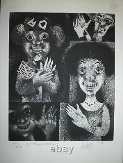 Mario Avati gravure originale 1958 signée numérotée Art Abstrait