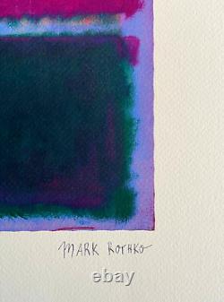 Mark rothko Lithographie COA Original Signé Numéroté Estampillé Agréé