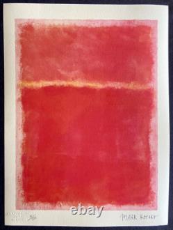 Mark rothko Lithographie COA Original Signé Numéroté Limité Estampillé 180